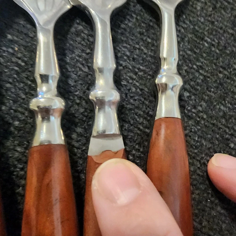 Vintage Hampton Silversmiths Stainless Steel Bistro Brown Flatware 15 Pc Serving